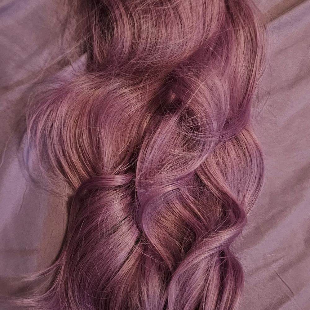 Purple Hair Accessories with Soft Waves and Glossy Finish